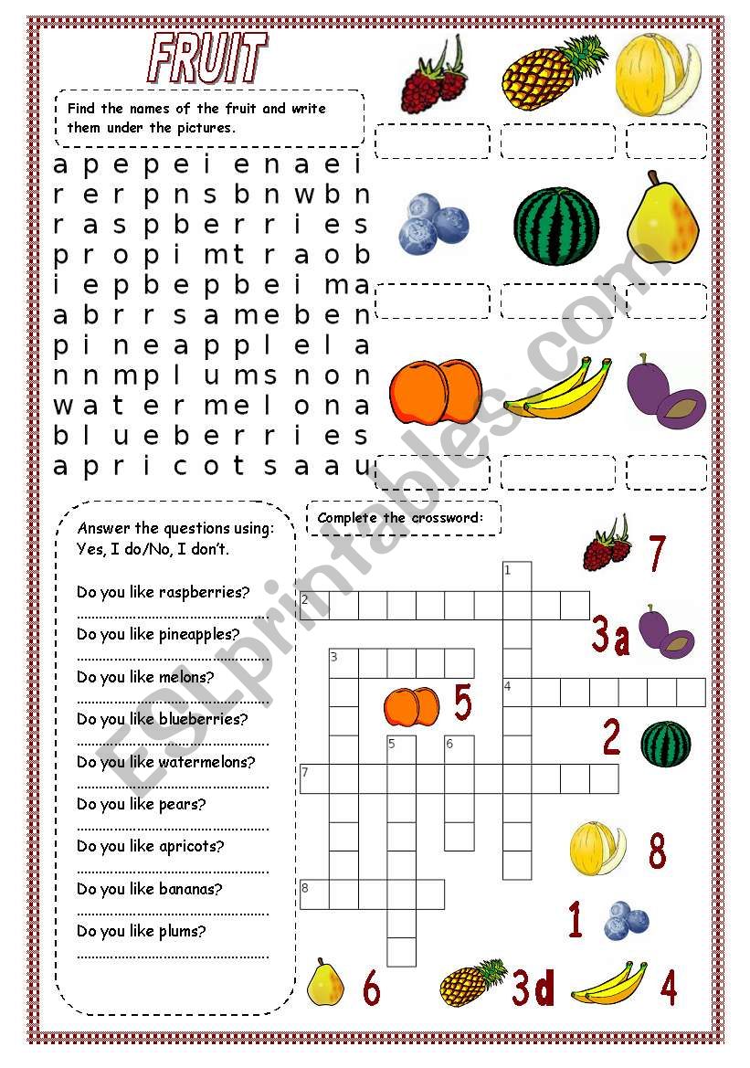 FRUIT (2) worksheet