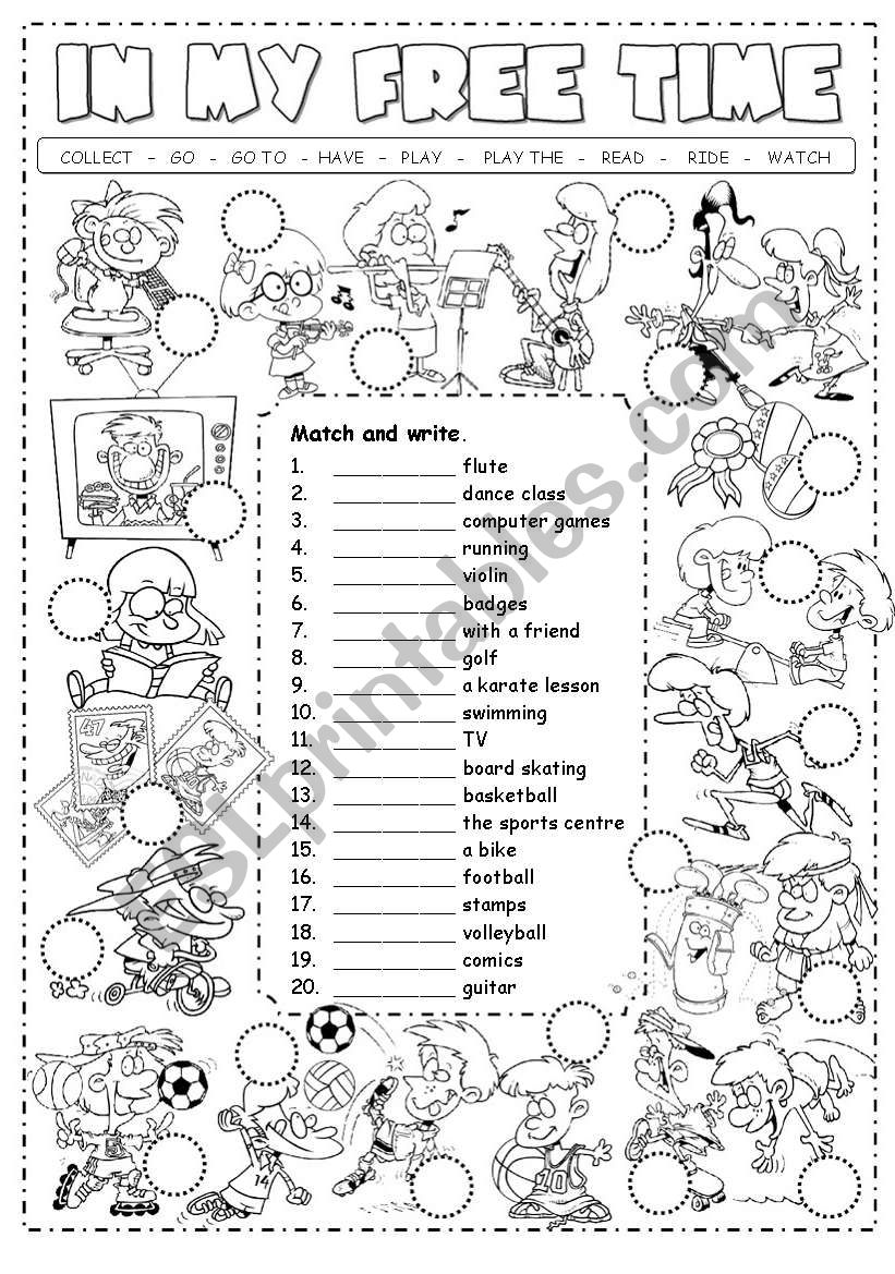 Free Time Activities worksheet