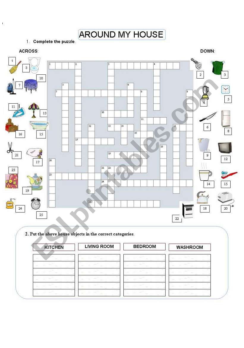 Around My House worksheet