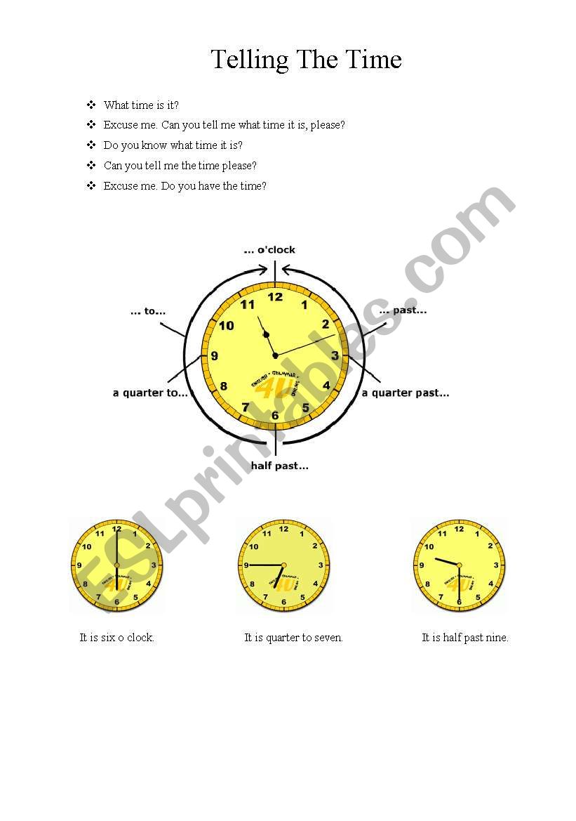 Telling The Time worksheet
