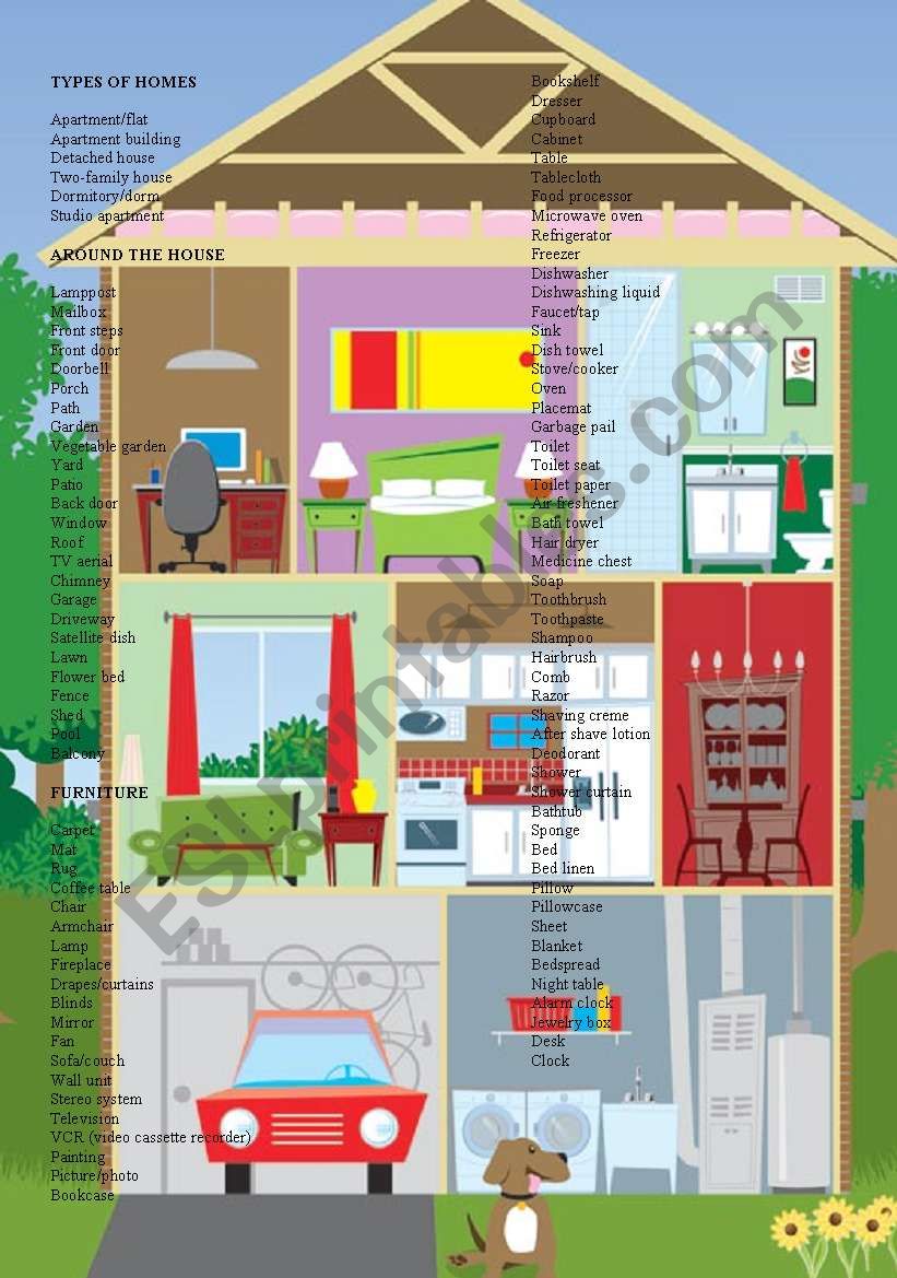 Around the house worksheet