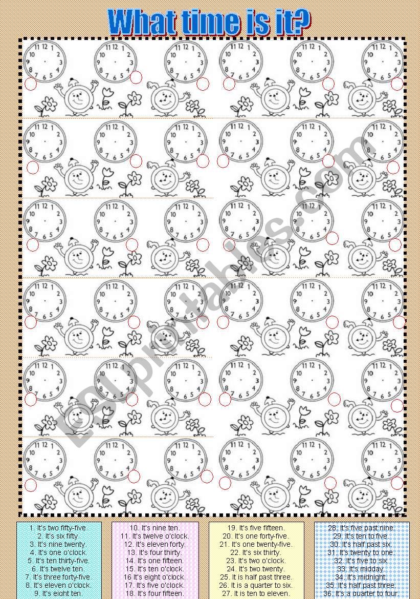 What time is it? worksheet