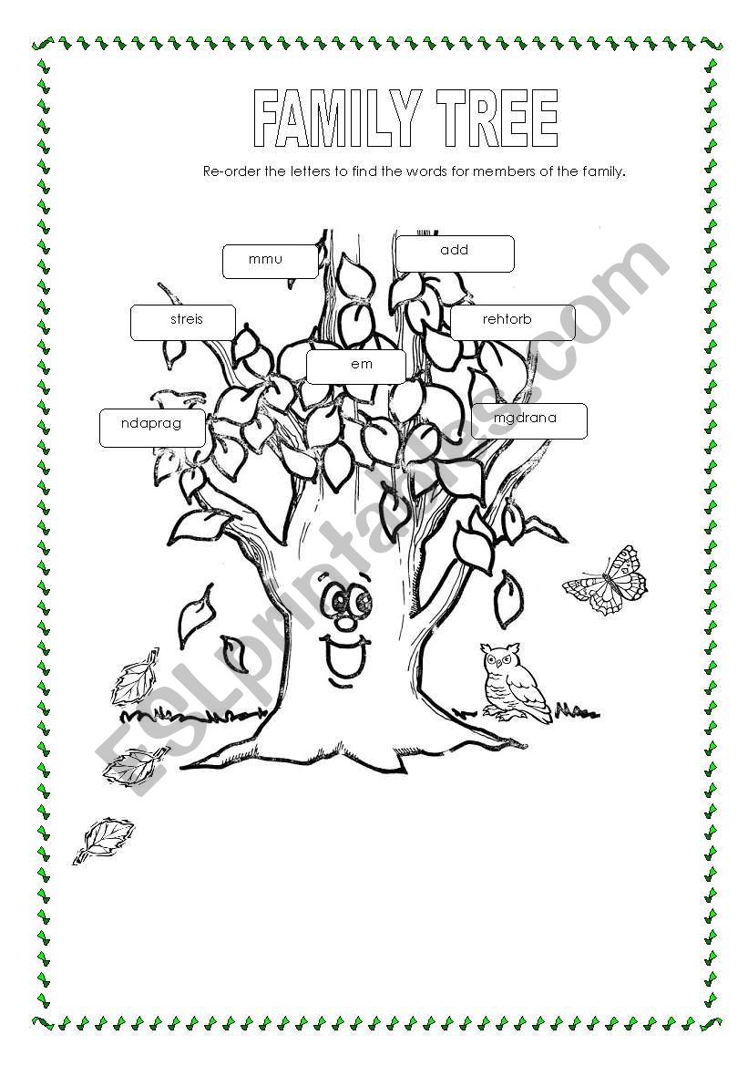 FAMILY TREE worksheet