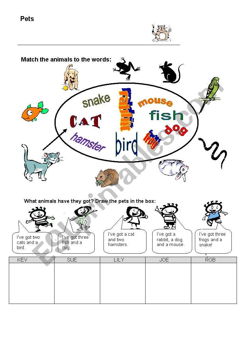 ANIMALS-PETS worksheet