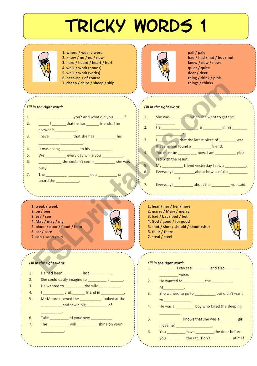 Tricky Words 1 worksheet