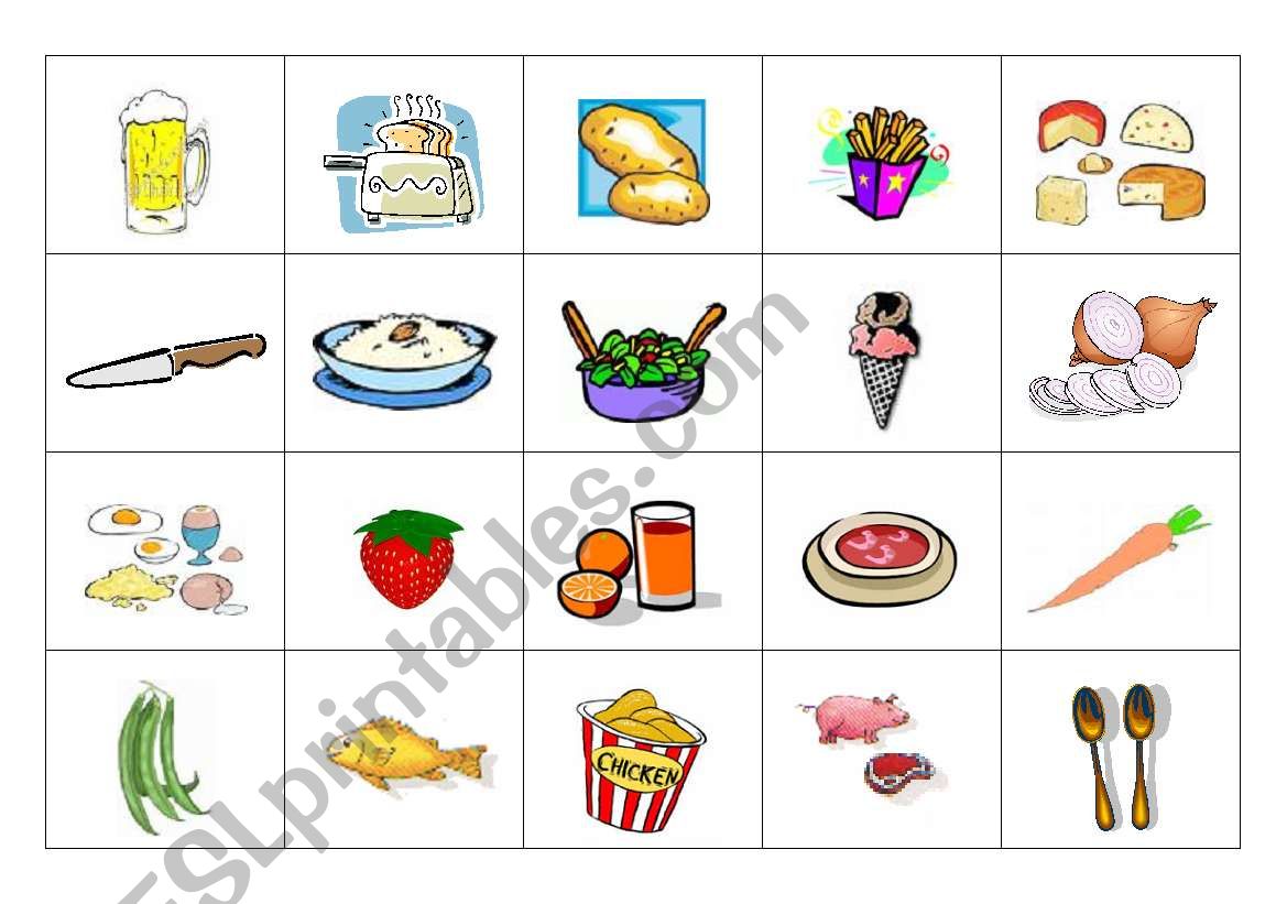 Concentration Cards - Food (1 of 2)