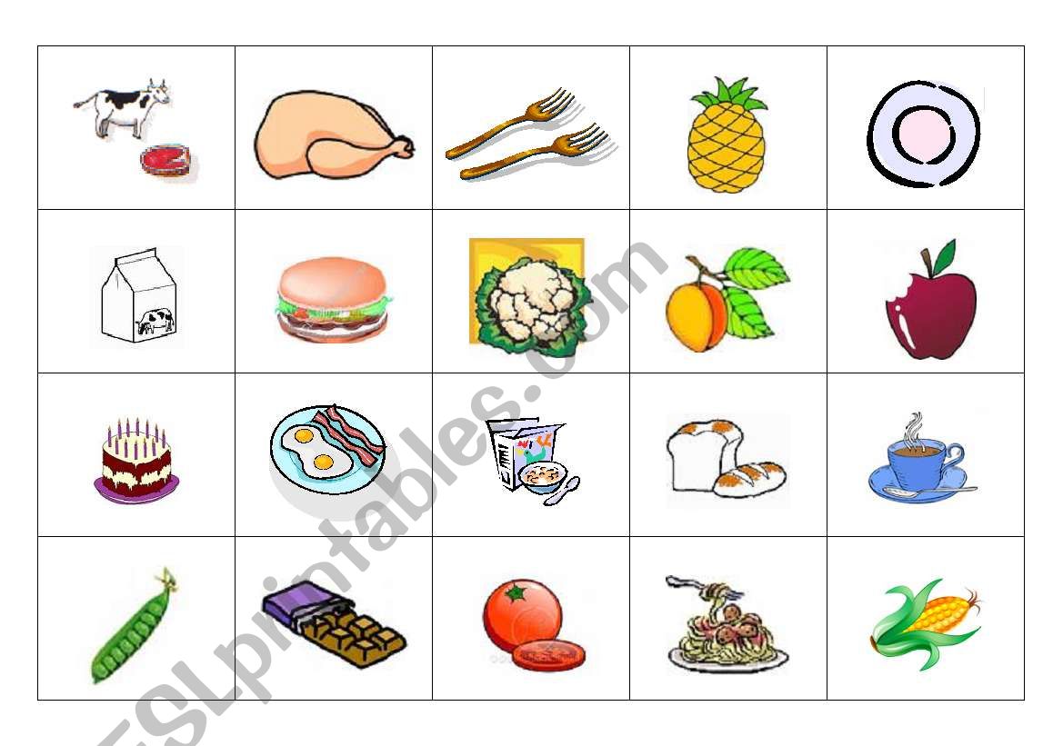 Concentration Cards - Food (2 of 2)