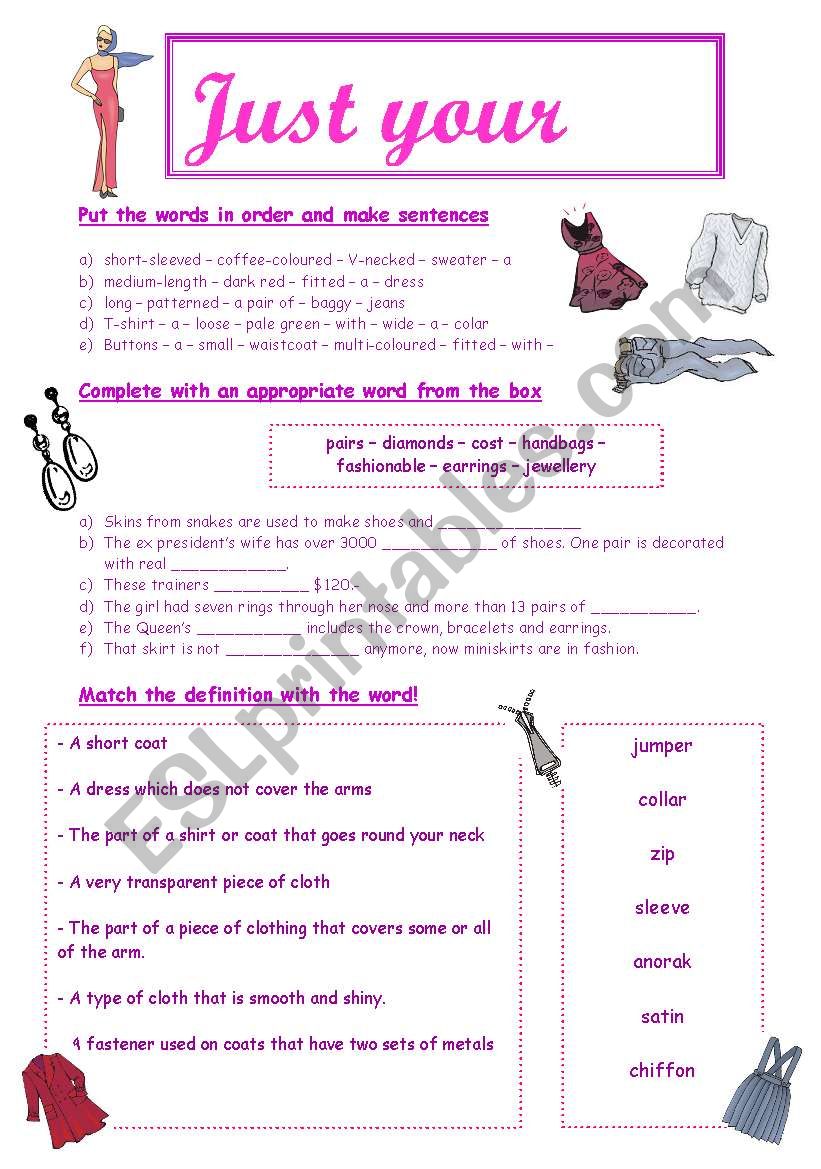 Just your style! worksheet