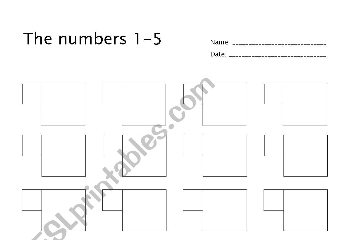 Dictation with Numbers from 1-5 A