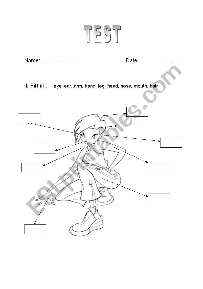 BODY worksheet