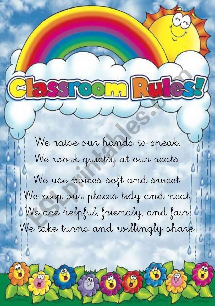 Classroom rules poster worksheet