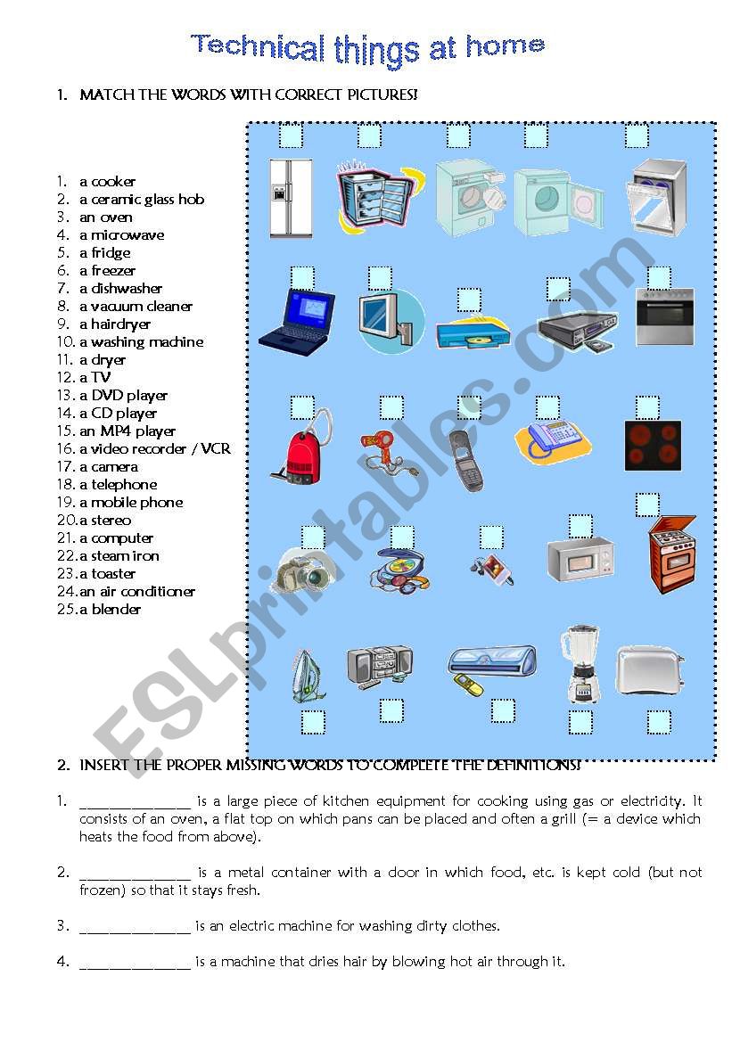 Technical Things at Home worksheet