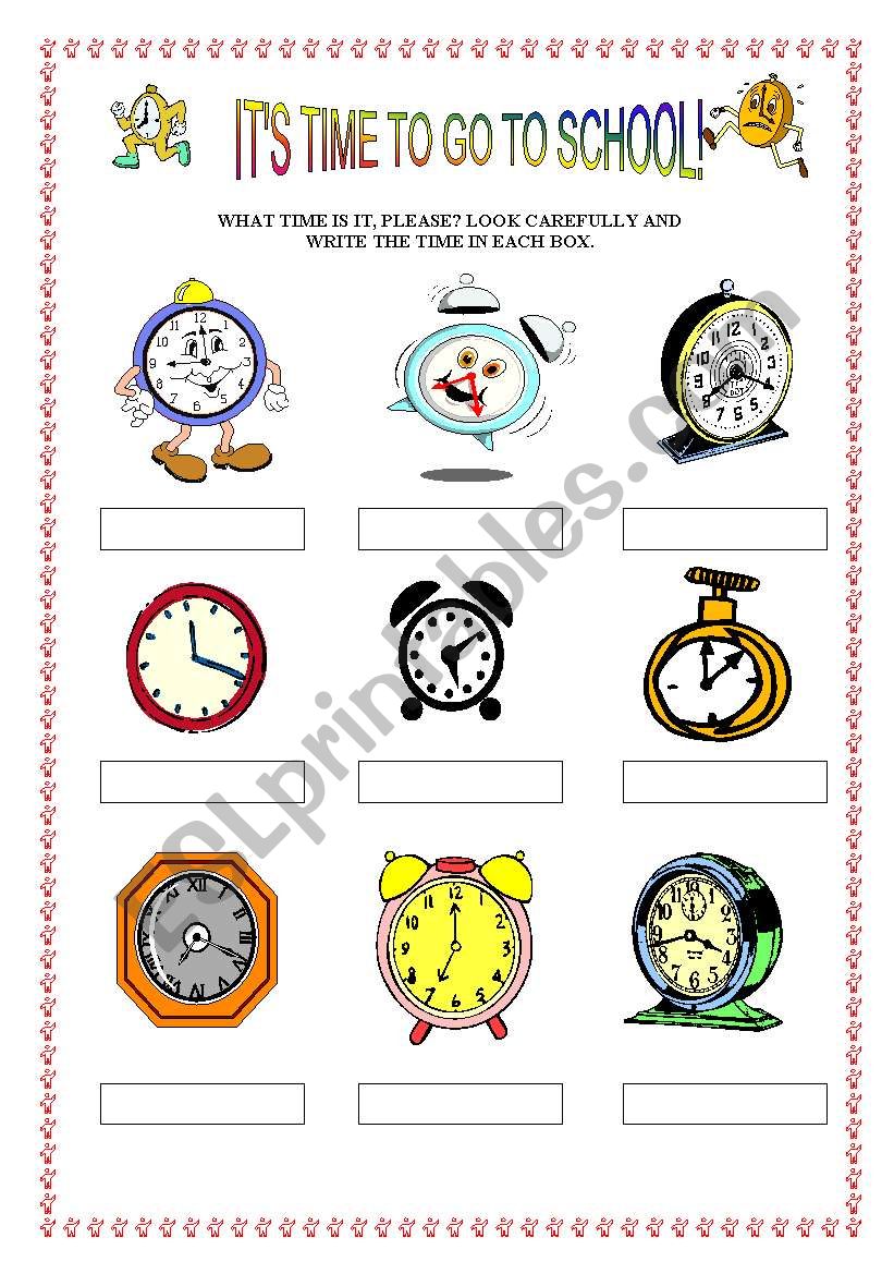 The time(part one) worksheet