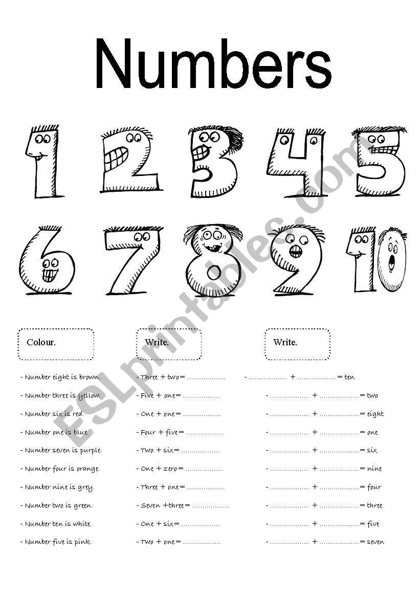 Numbers worksheet