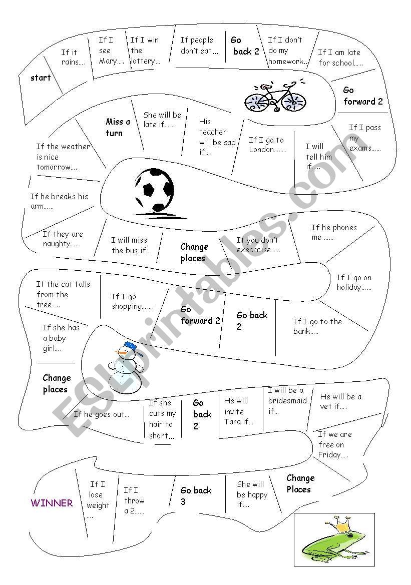 First conditional board game worksheet