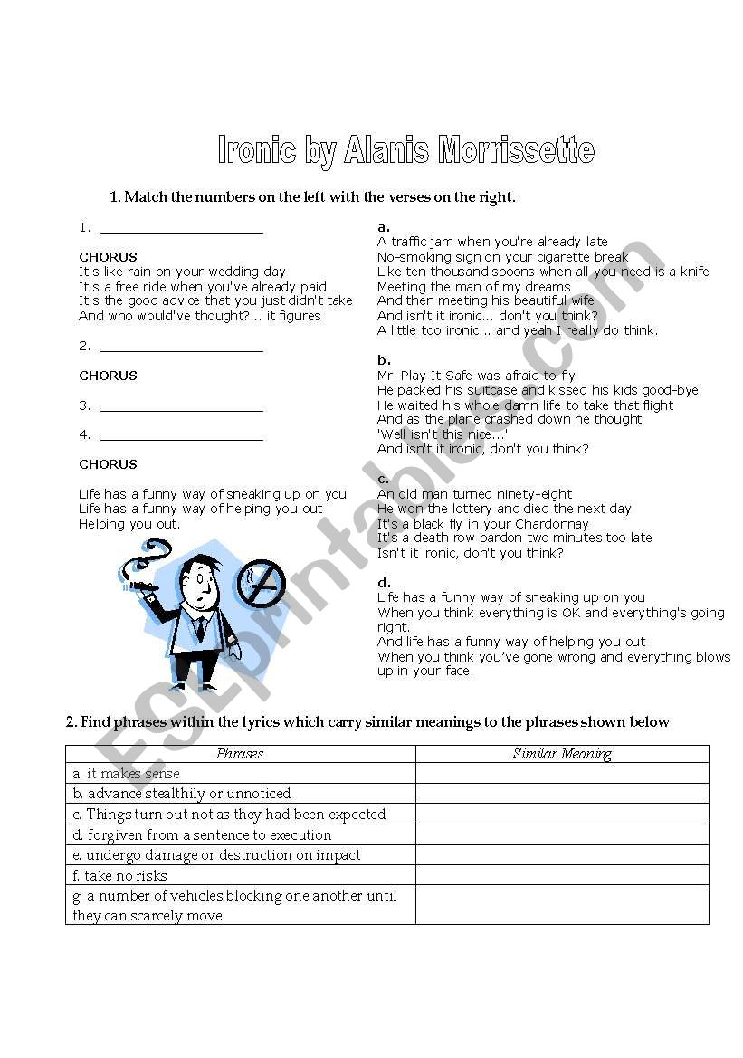 Song Ironic  worksheet