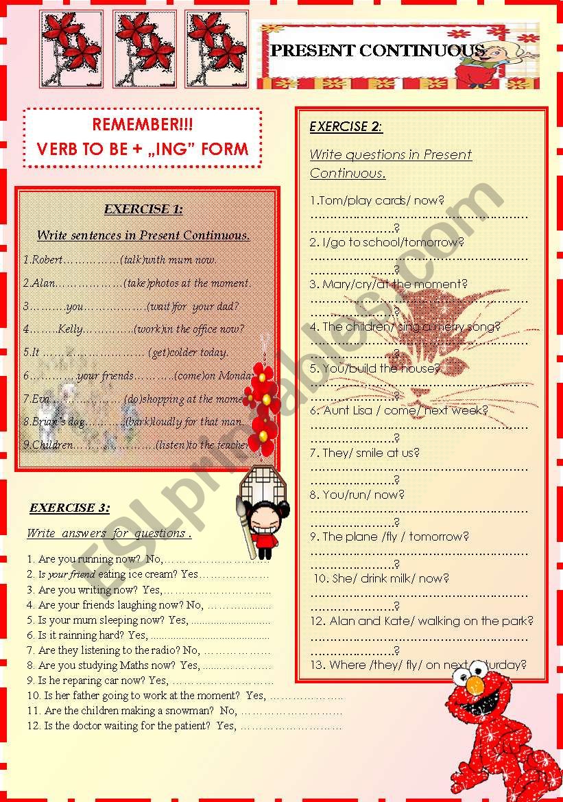 PRESENT CONTINUOUS worksheet