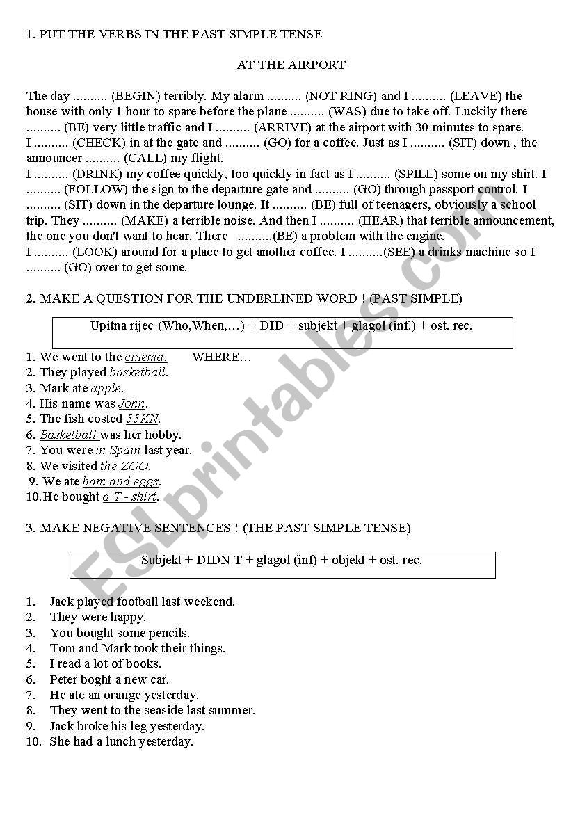 The past simple - affirmative, negative, questions