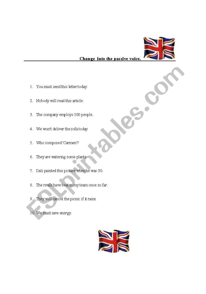 Passive voice worksheet