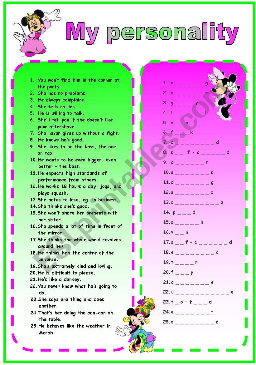 PERSONALITY adjectives + KEY (1)