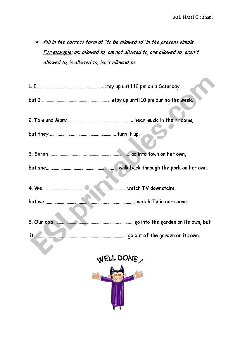 Practise  worksheet