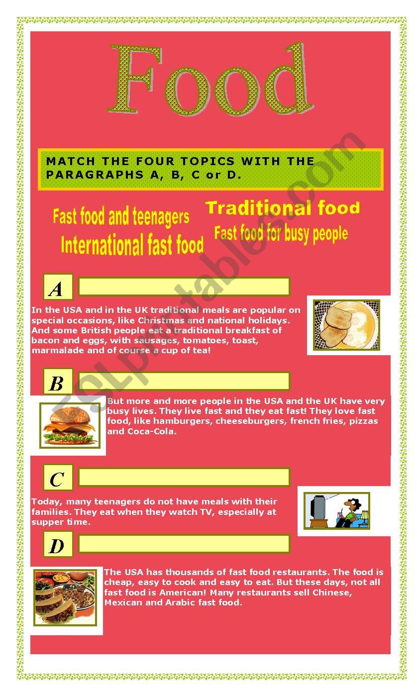 Food  worksheet