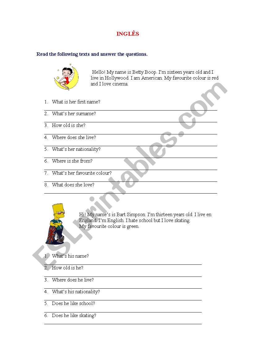 Wh-questions worksheet