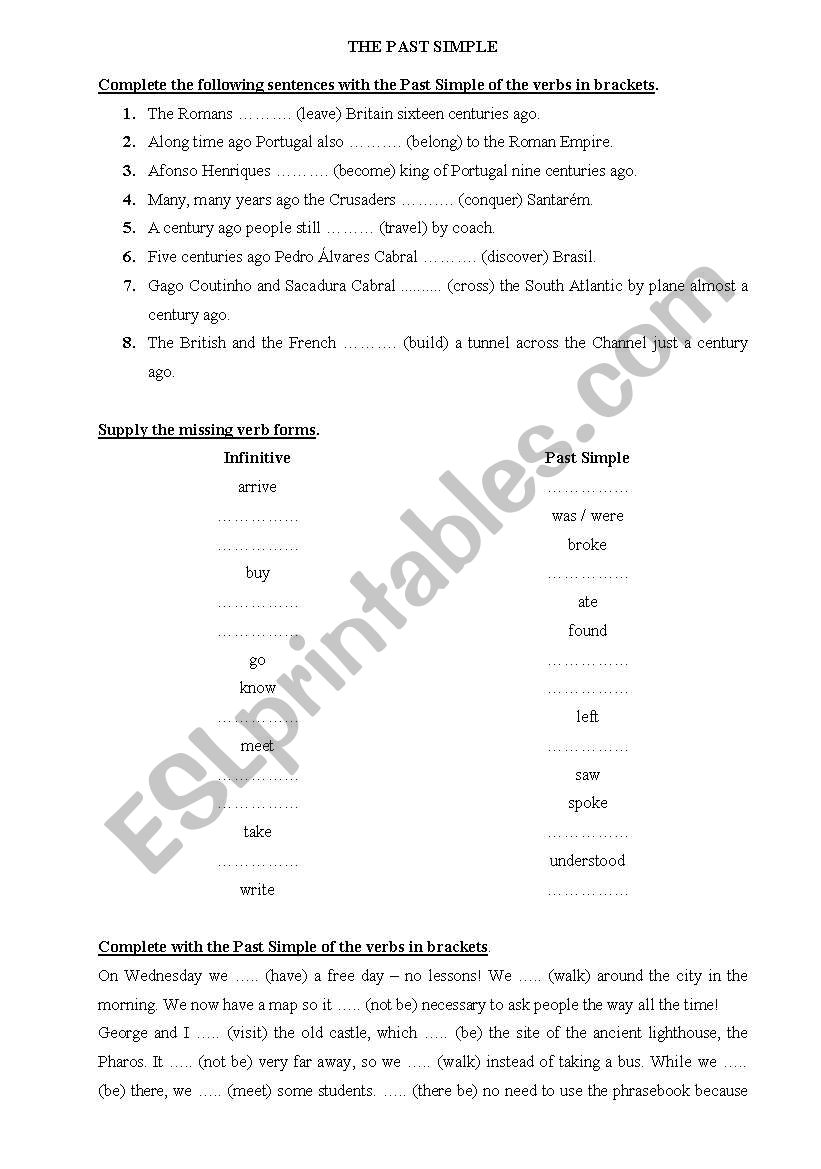 Simple Past worksheet