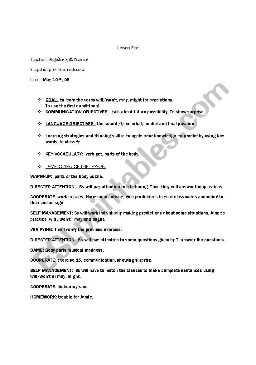 lesson plan worksheet