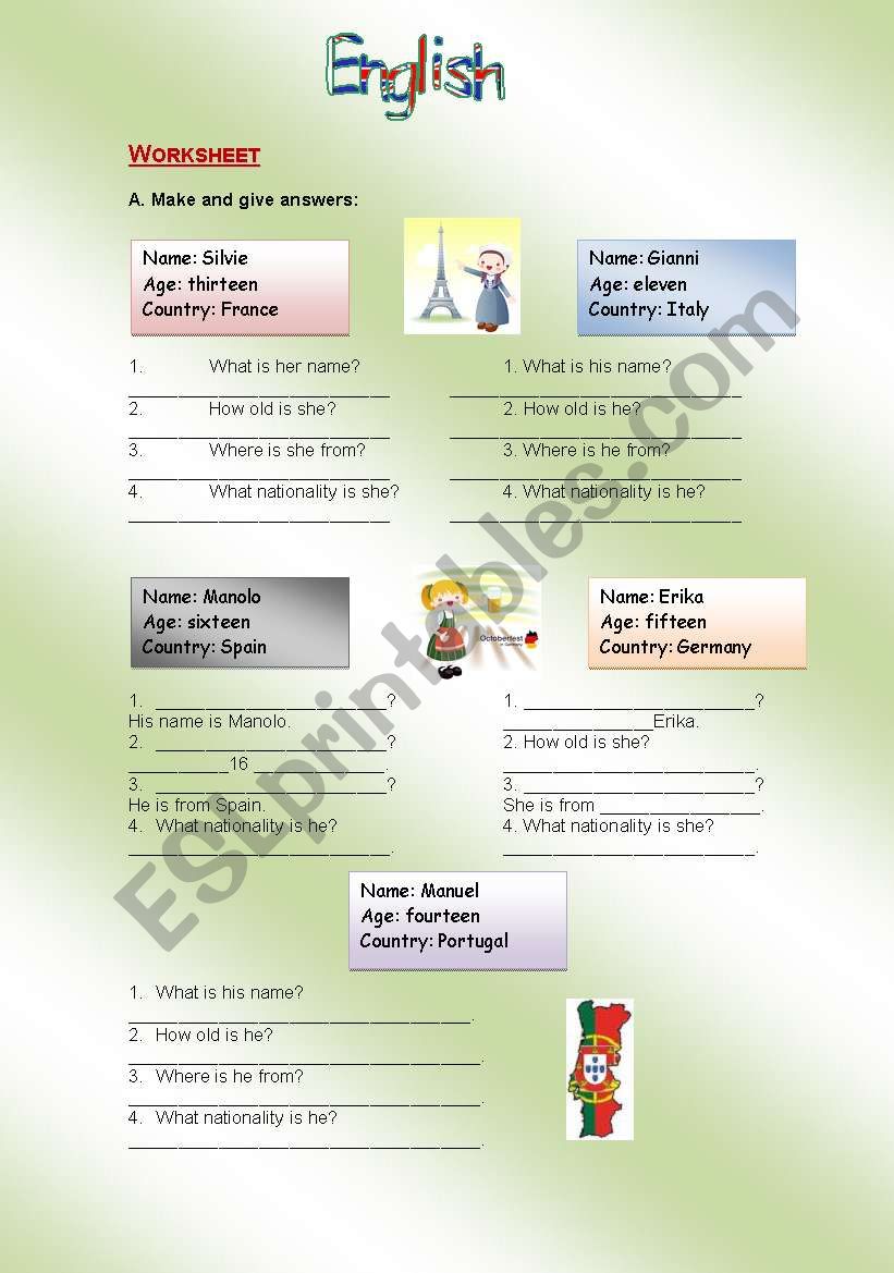 Worksheet about nationalities worksheet