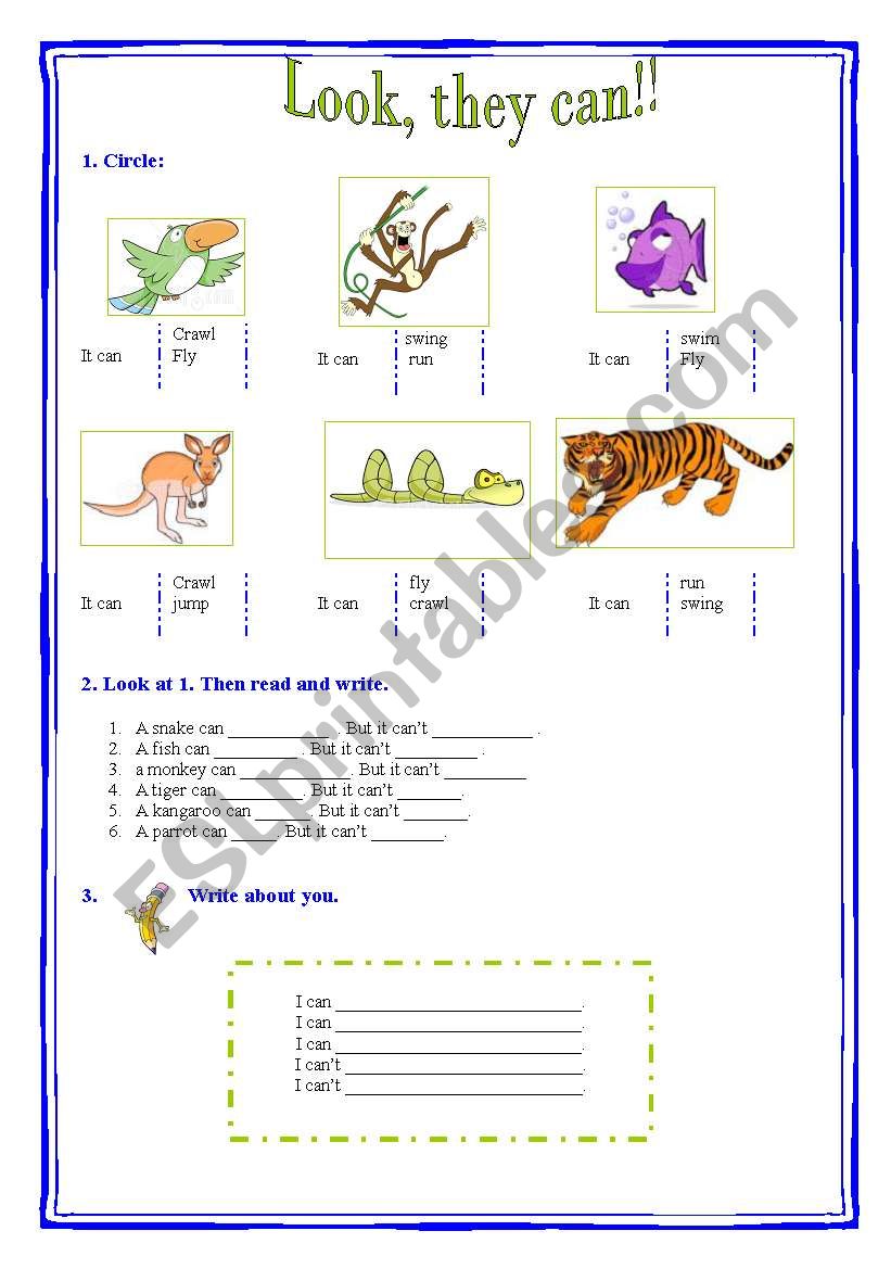 Look, they can! worksheet