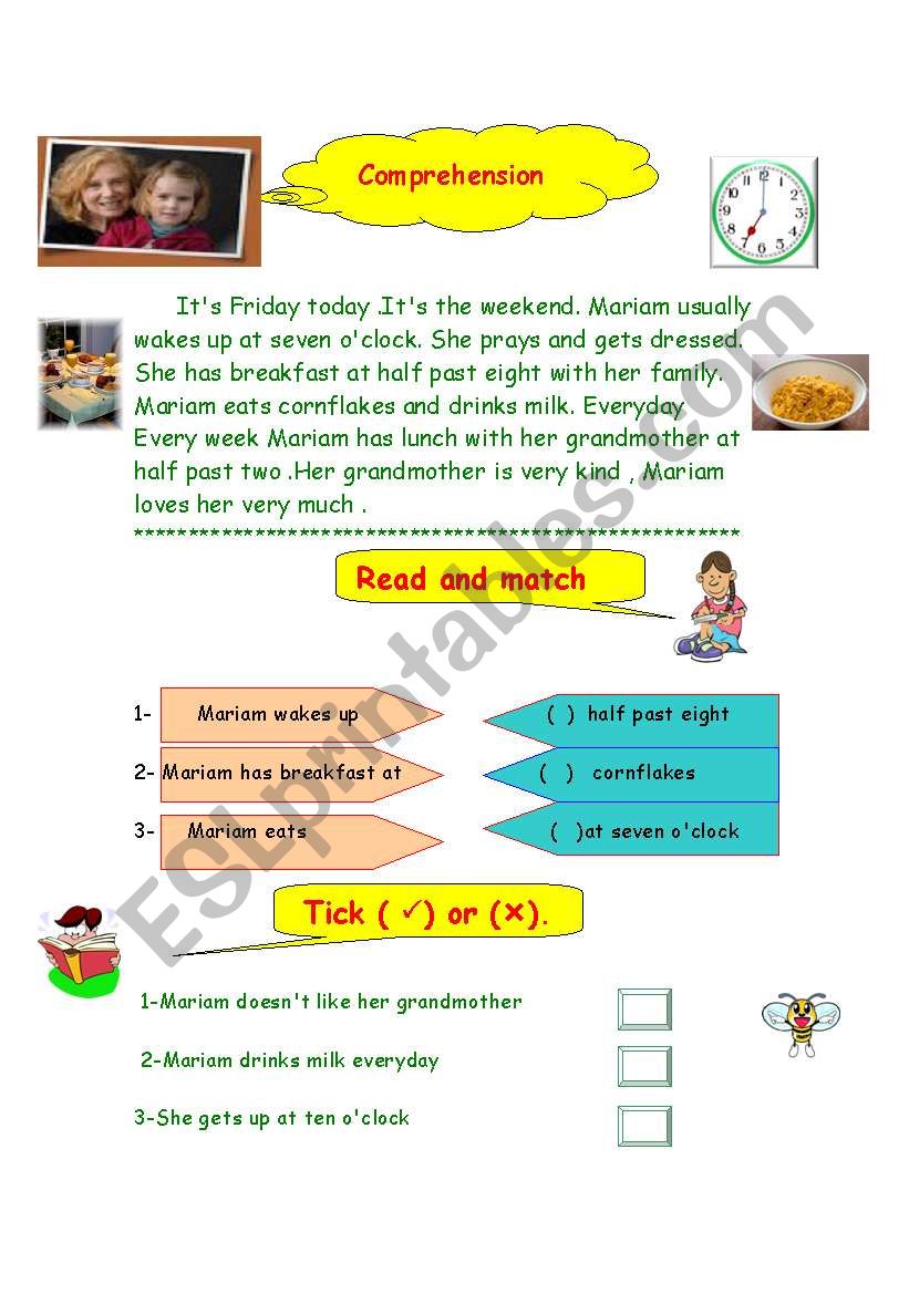 Reading comprehension on the present simple tense