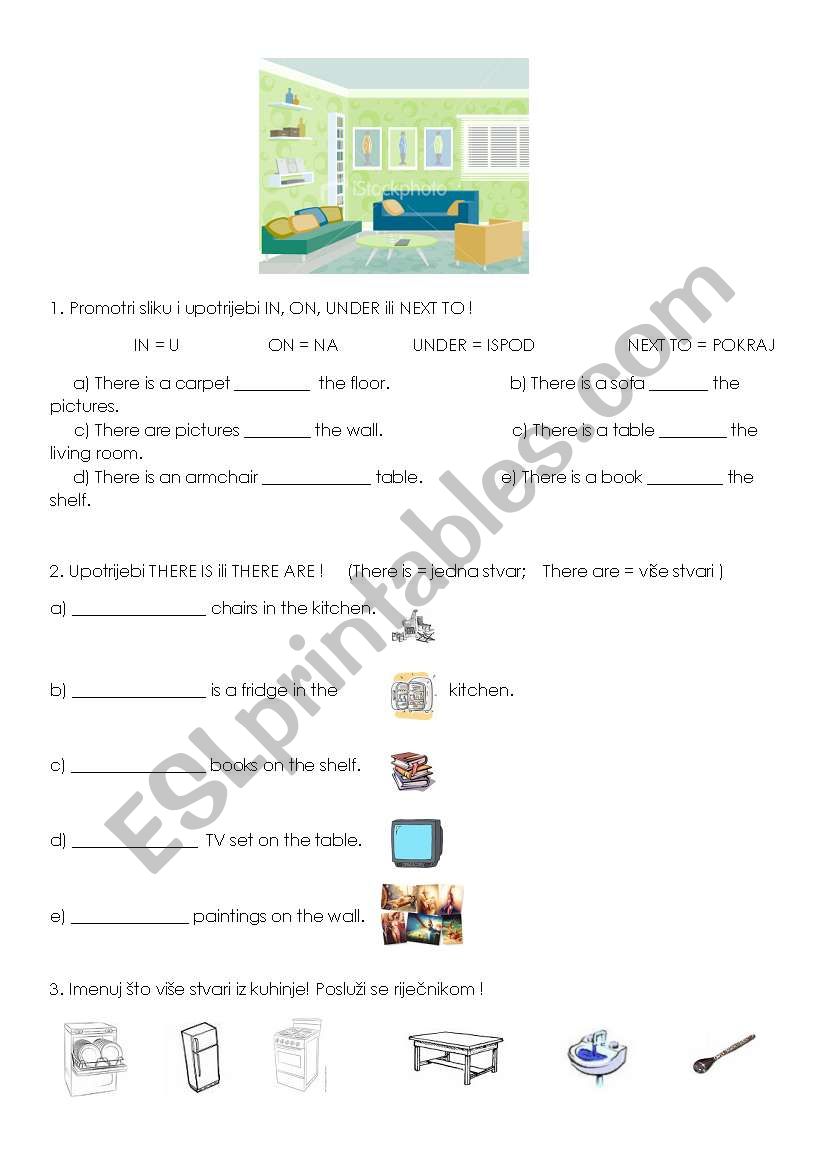 Prepositions, There is/are worksheet