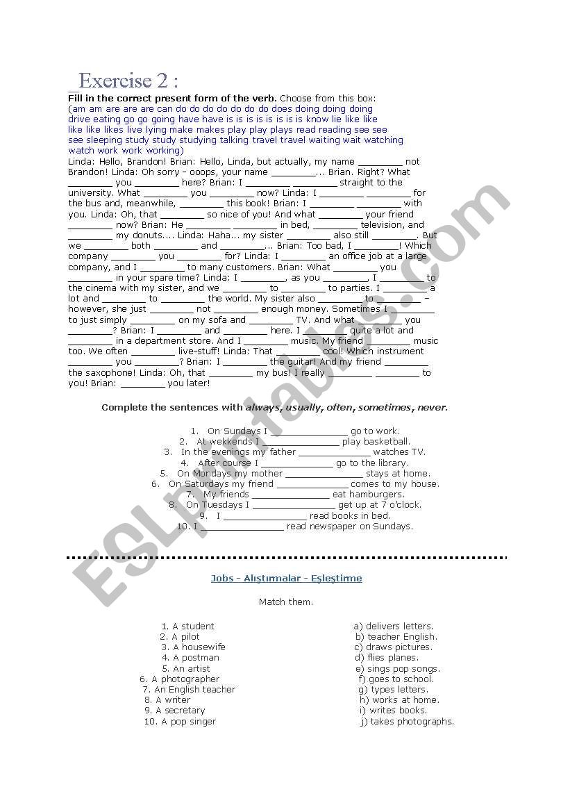 Simple Present Tense worksheet