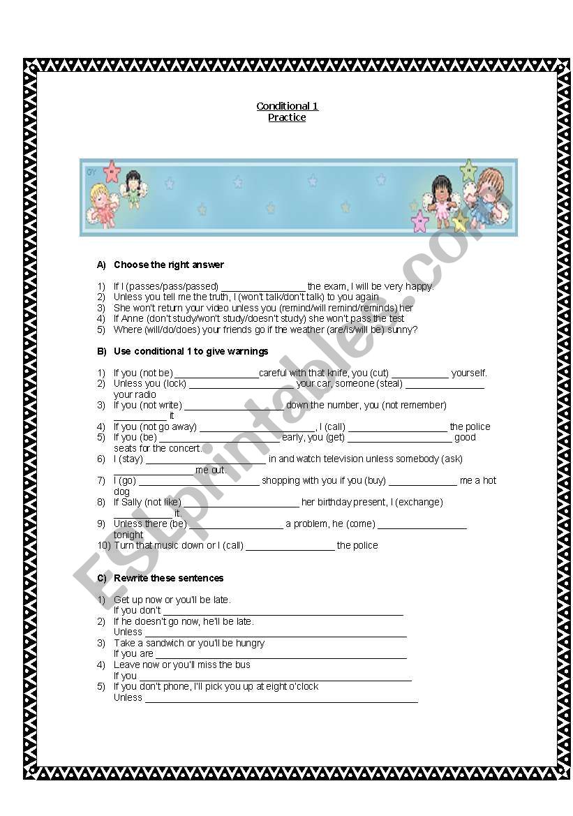 Conditionals worksheet