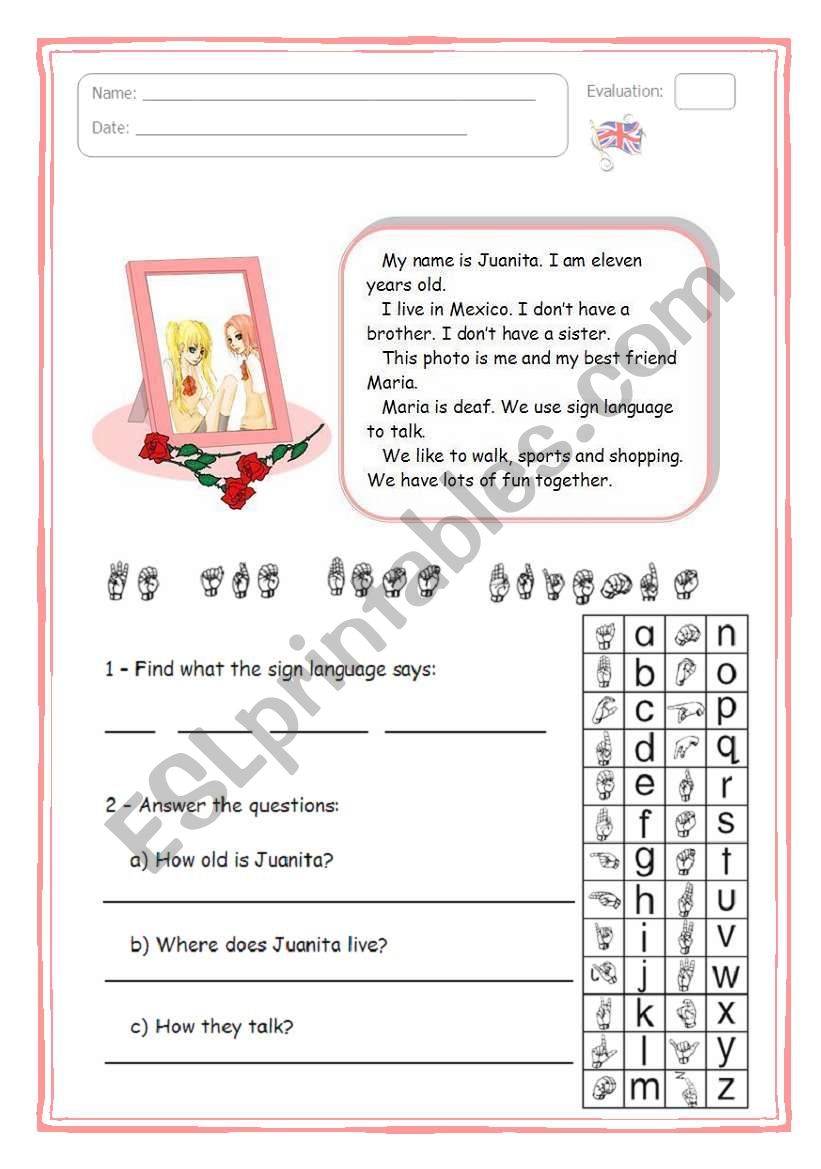 Juanita worksheet