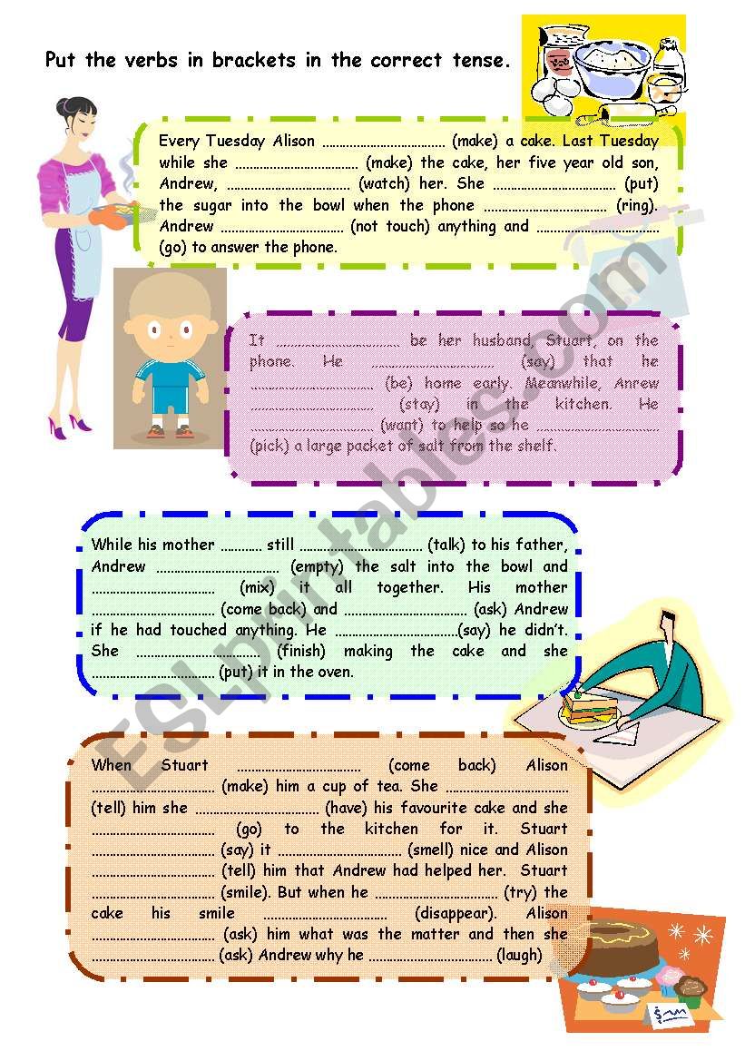 Mixed tenses exercise worksheet