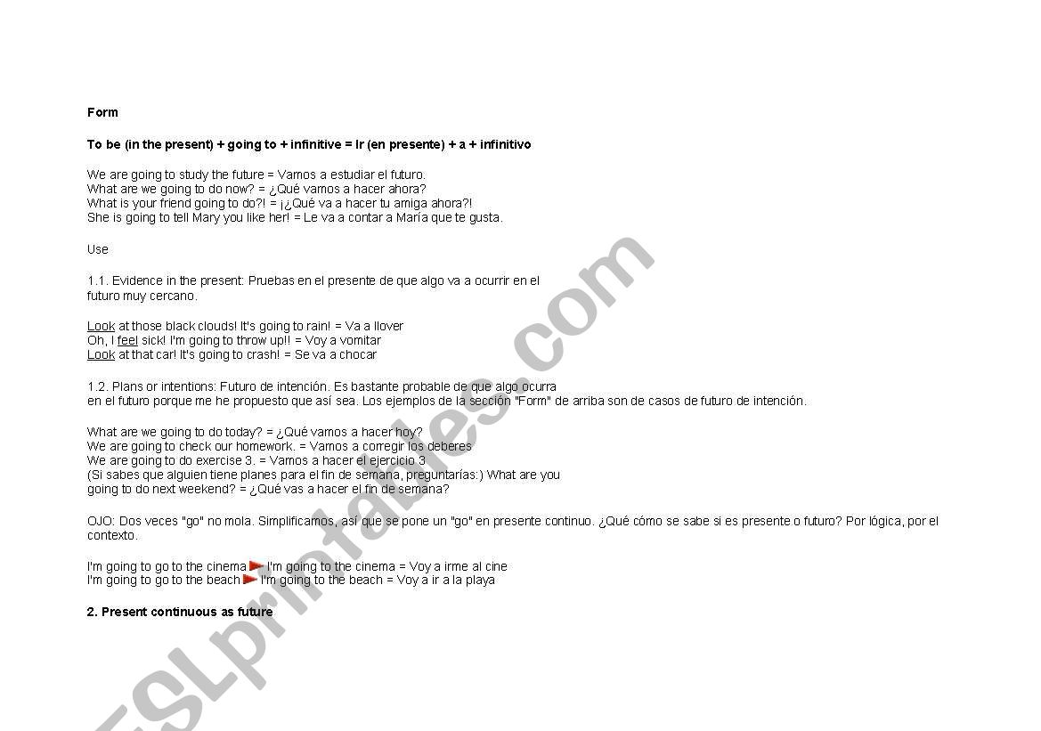 future worksheet