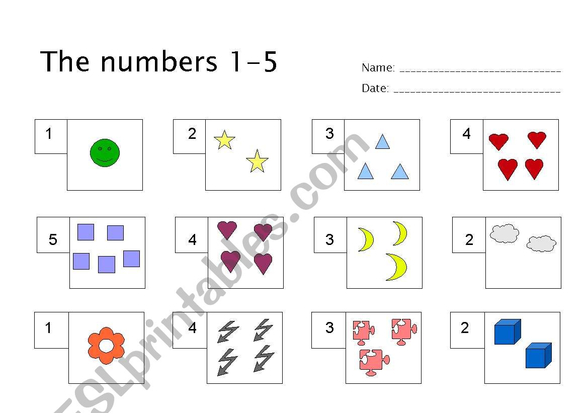 Numbers 1-5 WorksheetB worksheet