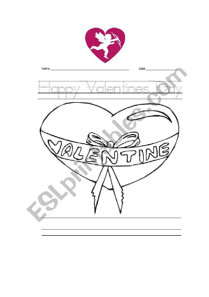 saint valentines day worksheet