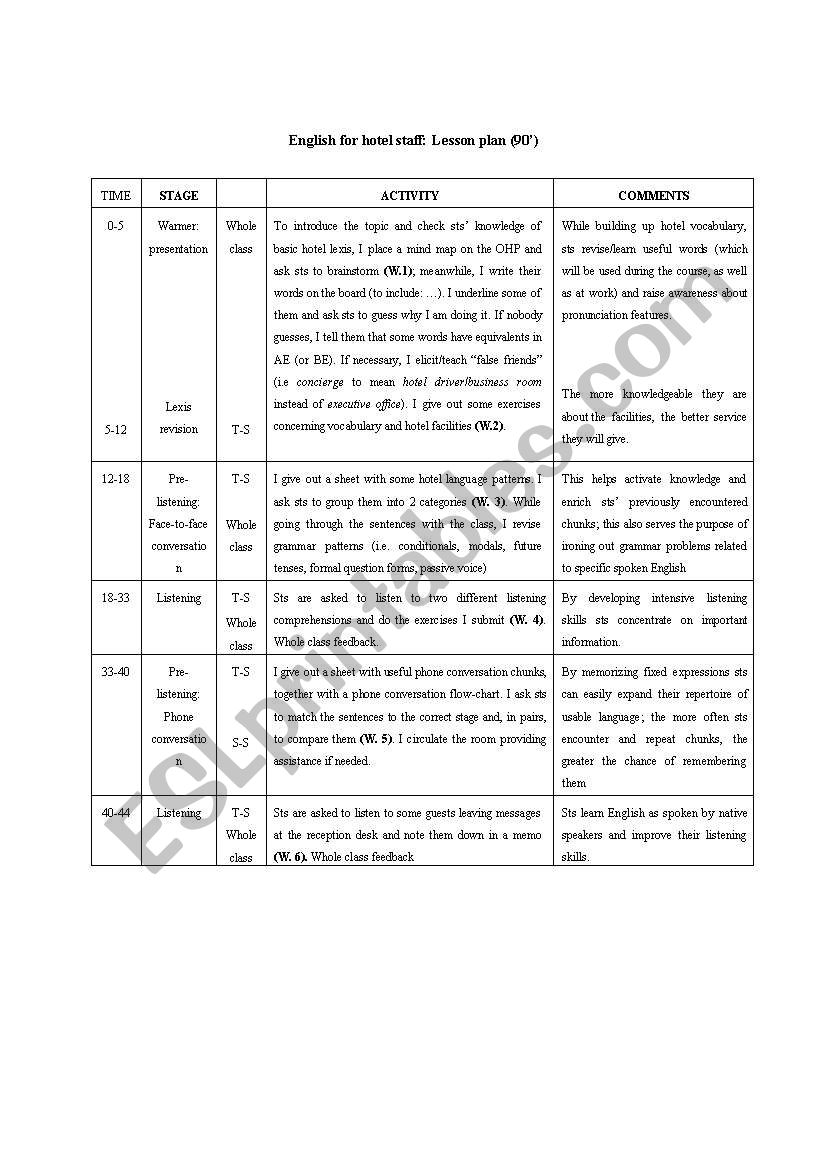 lesson plan worksheet