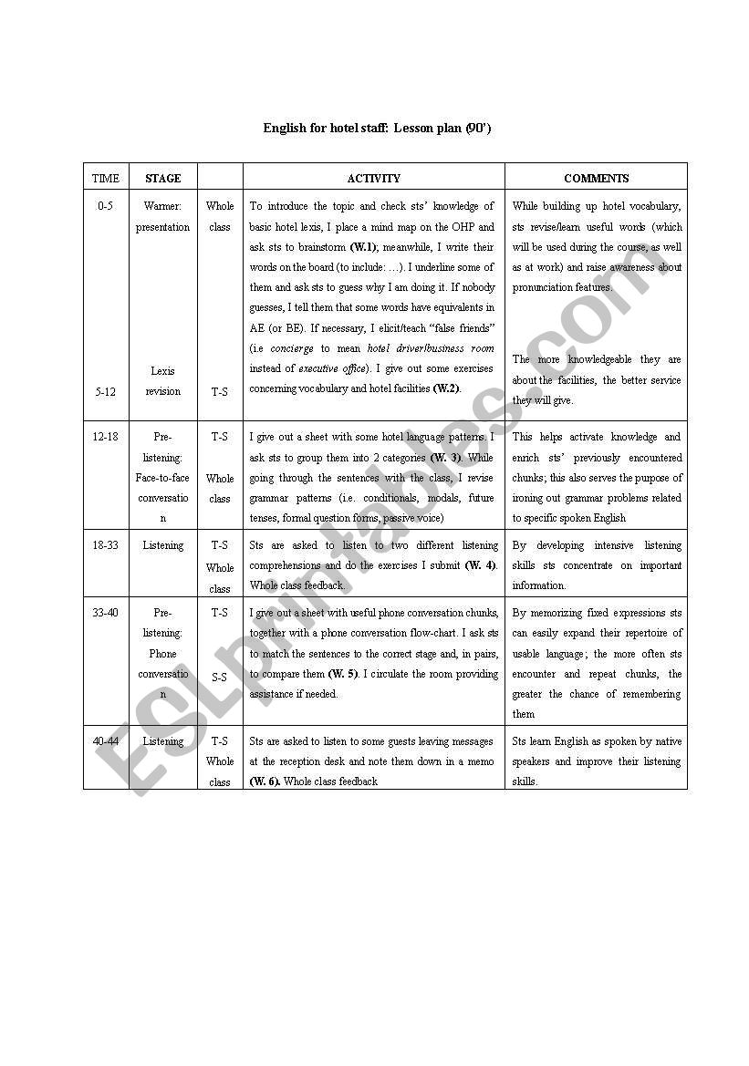 lesson plan worksheet