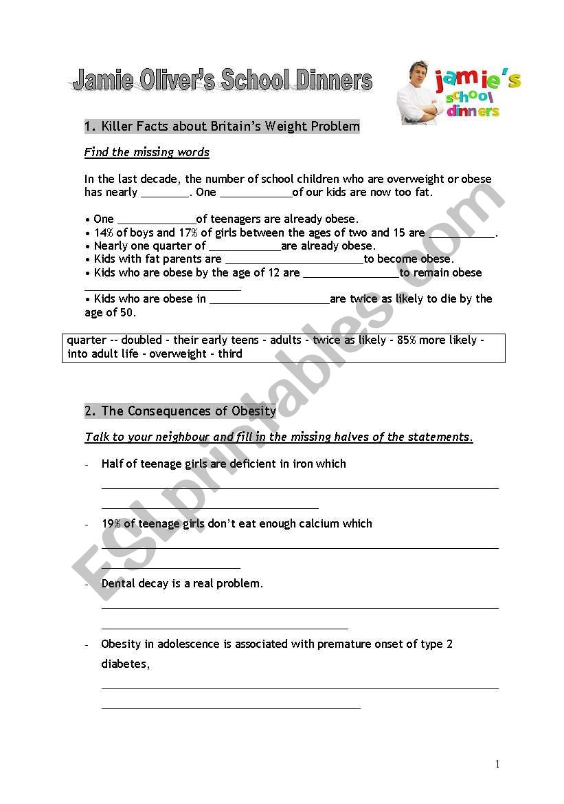 Jamie OliverÂ´s School dinners 1/2