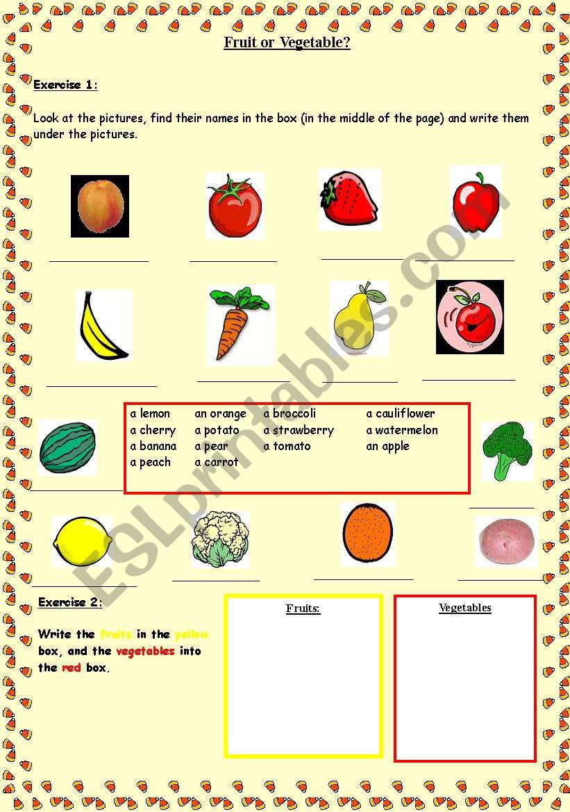 Food worksheet