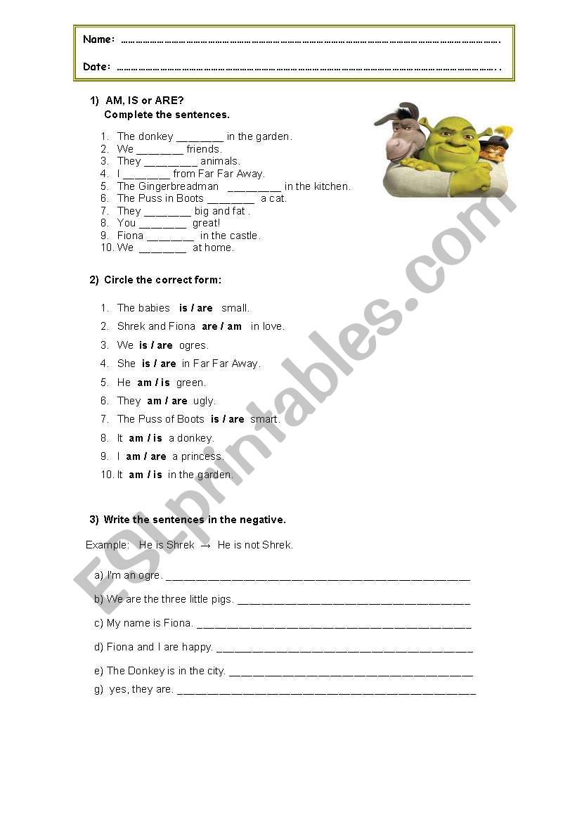 Verb to be worksheet