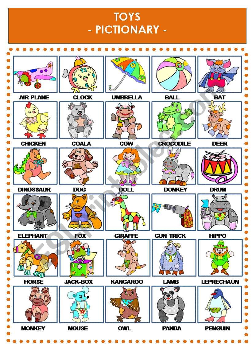 TOYS PICTIONARY worksheet