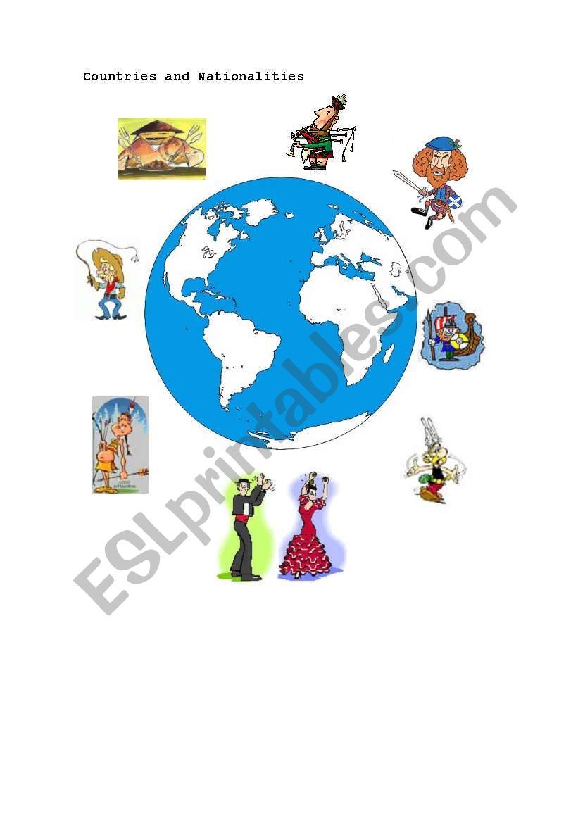 Countries and nationalities worksheet