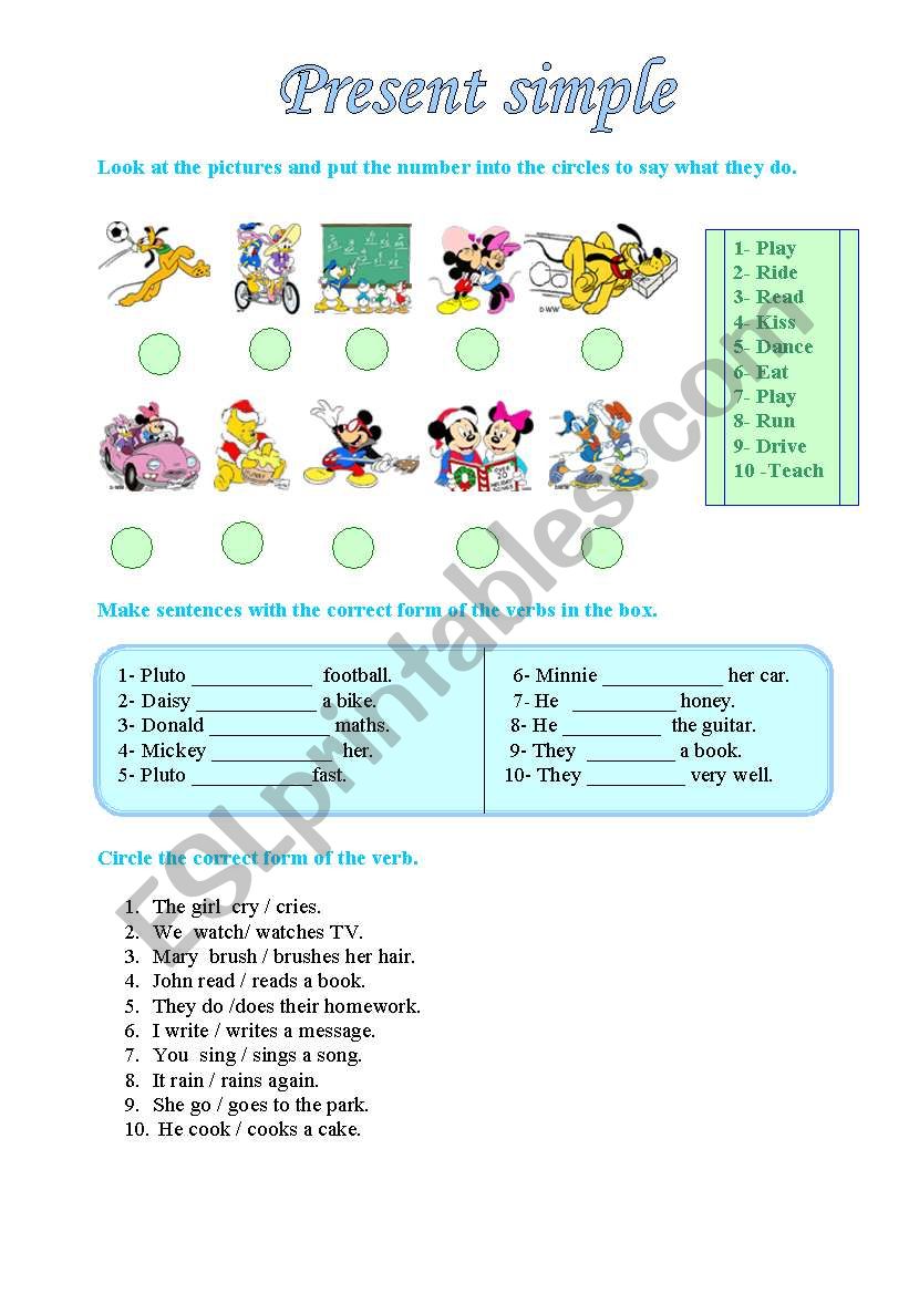 PRESENT SIMPLE worksheet