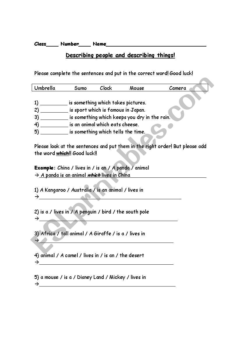 Relative pronoun! worksheet