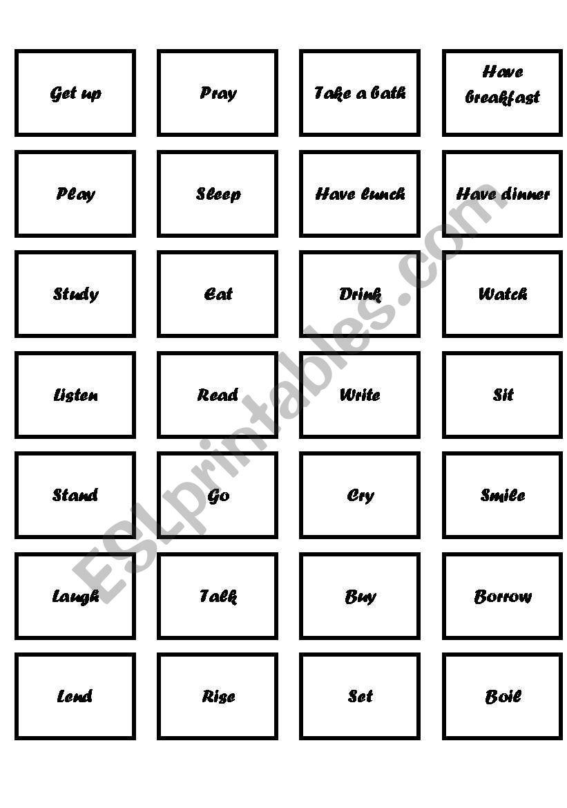 verb base worksheet